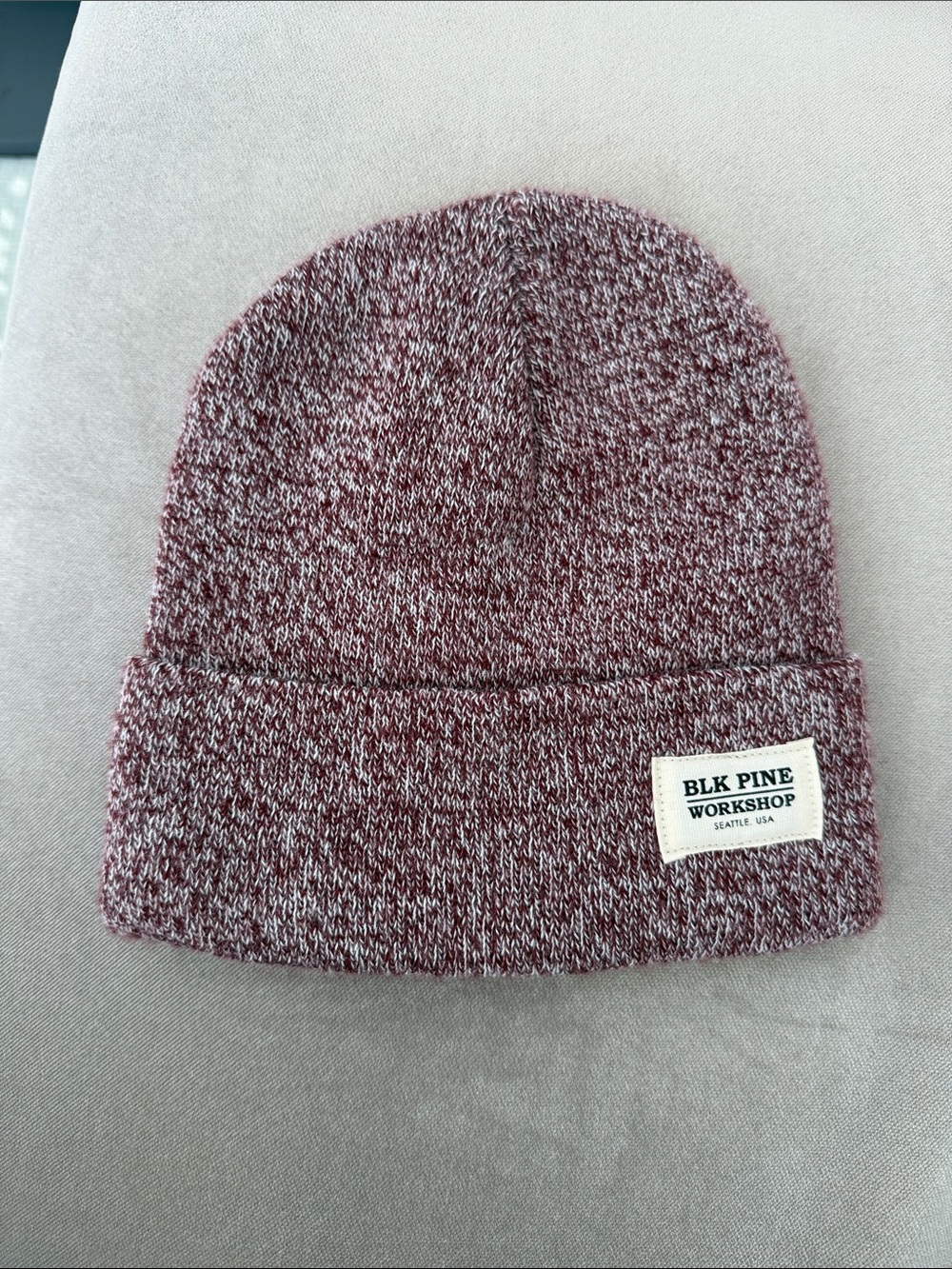 BLK PINE Workshop Marled Burgundy Beanie NEW